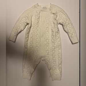 Cozy Cream Cable Knit Baby Onesie